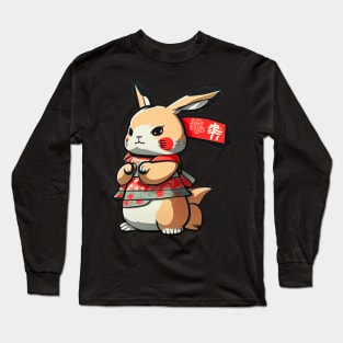 cute bunny with japanese style outfit Long Sleeve T-Shirt